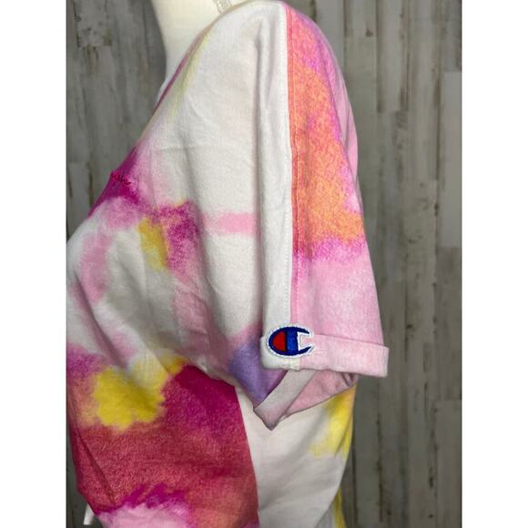 Champion Women's Tie-Dye T-Shirt Multicolor Size Small Casual Crew Neck - Picture 6 of 9